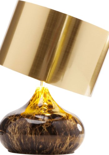 KARE DESIGN Mamo Deluxe Tischleuchte - Gold Kunststoff/Braun Stahl