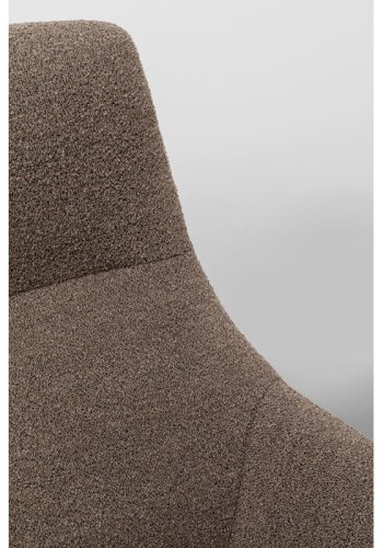 KARE DESIGN Mimi svingstol, med armlener - mokkabrunt boucléstoff og grtt stl