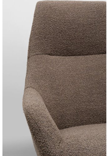KARE DESIGN Mimi svingstol, med armlener - mokkabrunt boucléstoff og grtt stl