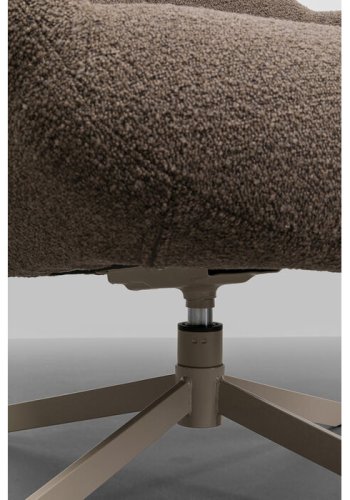 KARE DESIGN Mimi svingstol, med armlener - mokkabrunt boucléstoff og grtt stl