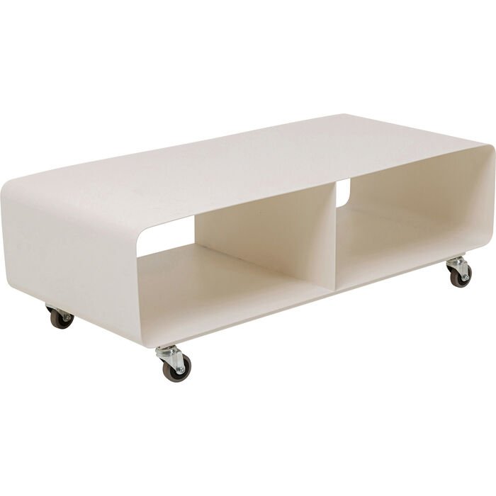 KARE DESIGN Lounge M TV-bord, m. 2 rum og hjul - creme stl (90x42)