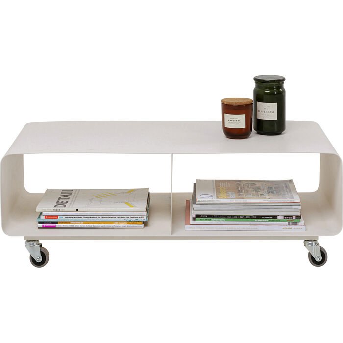 KARE DESIGN Lounge M TV-bord, m. 2 rum og hjul - creme stl (90x42)