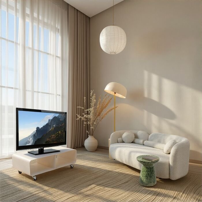 KARE DESIGN Lounge M TV-bord, m. 2 rum og hjul - creme stl (90x42)