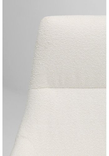 KARE DESIGN Mimi svingstol, med armlener - kremhvit bouclé-stoff og grtt stl