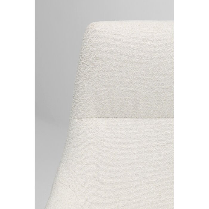 KARE DESIGN Mimi svingstol, med armlener - kremhvit bouclé-stoff og grtt stl