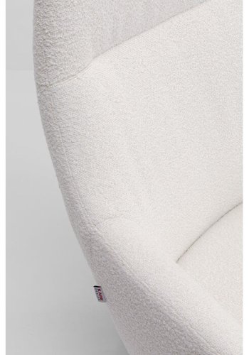 KARE DESIGN Mimi svingstol, med armlener - kremhvit bouclé-stoff og grtt stl