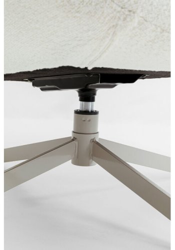 KARE DESIGN Mimi svingstol, med armlener - kremhvit bouclé-stoff og grtt stl