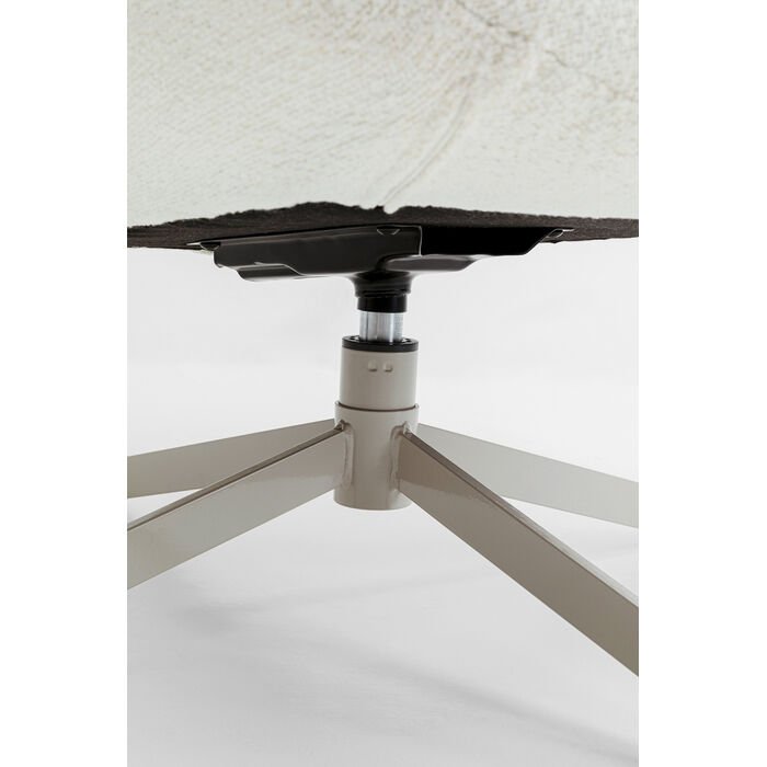 KARE DESIGN Mimi svingstol, med armlener - kremhvit bouclé-stoff og grtt stl