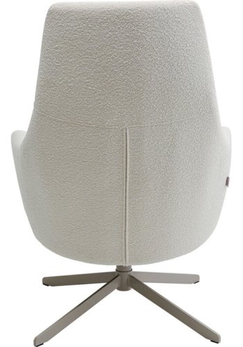 KARE DESIGN Mimi svingstol, med armlener - kremhvit bouclé-stoff og grtt stl
