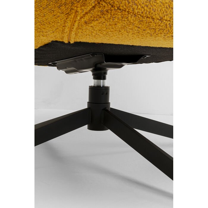 KARE DESIGN Mimi svingstol, med armlener - gult boucléstoff og svart stl