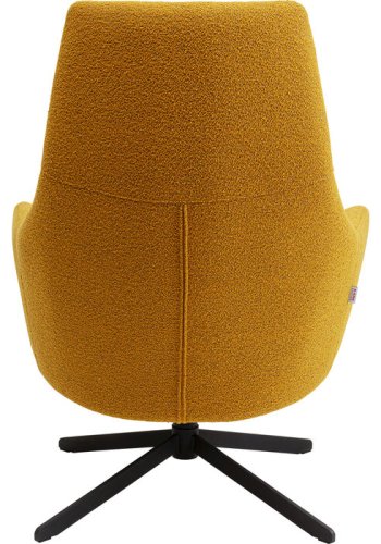 KARE DESIGN Mimi svingstol, med armlener - gult boucléstoff og svart stl