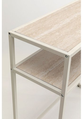 KARE DESIGN Loftie konsollbord, med 1 hylle - gr MDF og stl (80x80)