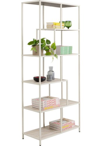 KARE DESIGN Loftie bokhylle - gr MDF og stl (77x186)