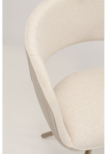 KARE DESIGN Gina spisestol, med armlener og svingfunksjon - kremfarget stoff og grtt stl