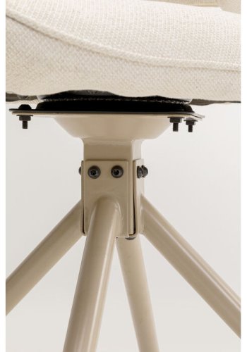 KARE DESIGN Gina spisestol, med armlener og svingfunksjon - kremfarget stoff og grtt stl