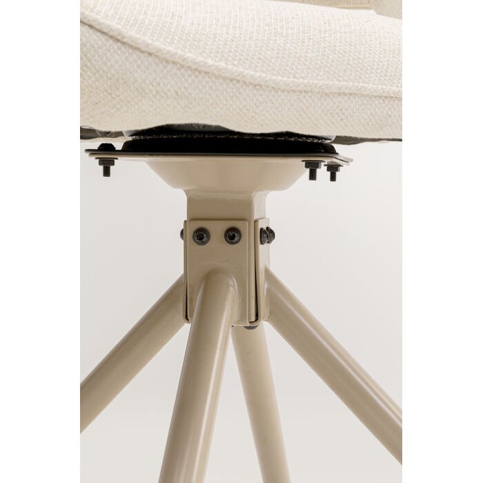 KARE DESIGN Gina spisestol, med armlener og svingfunksjon - kremfarget stoff og grtt stl