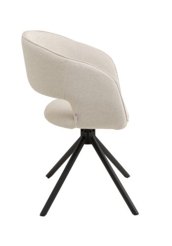 KARE DESIGN Gina spisestuestol, med armlener og svingfunksjon - beige stoff og svart stl