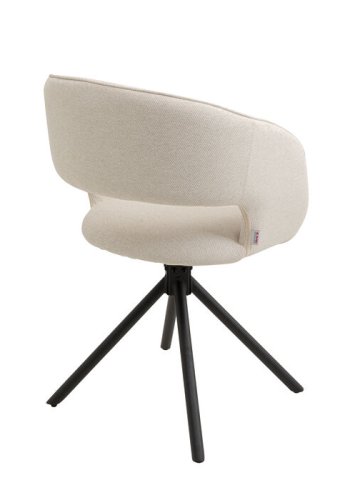 KARE DESIGN Gina spisestuestol, med armlener og svingfunksjon - beige stoff og svart stl