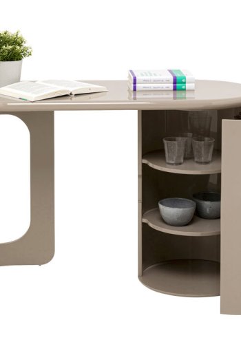 KARE DESIGN Groove skrivebord, m. 1 l�ge, 2 hylder - taupe MDF (120x50)