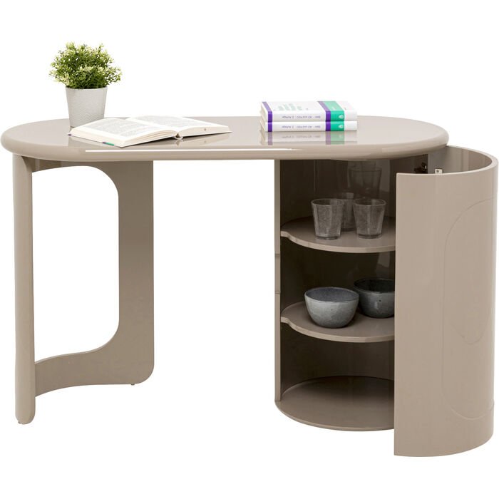 KARE DESIGN Groove skrivebord, m. 1 l�ge, 2 hylder - taupe MDF (120x50)