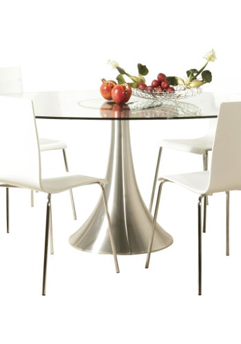 KARE DESIGN Grande Possibilita spisebord, oval - klar glas og brstet aluminium (180x120)