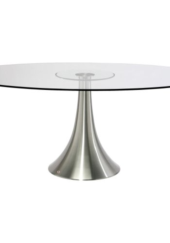 KARE DESIGN Grande Possibilita spisebord, oval - klar glas og brstet aluminium (180x120)