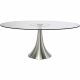 KARE DESIGN Grande Possibilita spisebord, oval - klar glas og brstet aluminium (180x120)