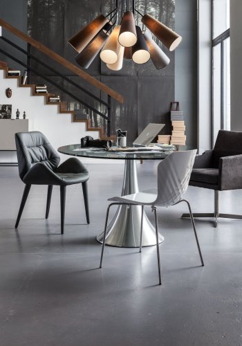 KARE DESIGN Grande Possibilita spisebord, oval - klar glas og brstet aluminium (180x120)