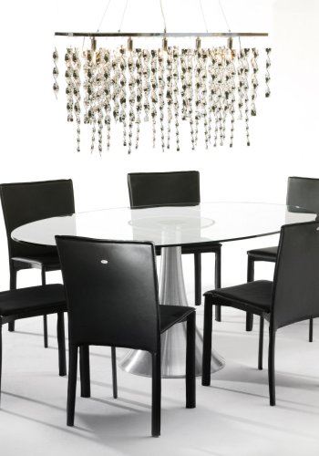 KARE DESIGN Grande Possibilita spisebord, oval - klar glas og brstet aluminium (180x120)