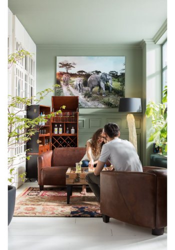 KARE DESIGN Colonial barskab - brunt stof, m. skuffer 