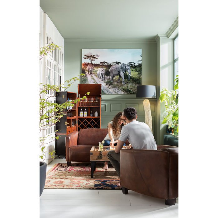 KARE DESIGN Colonial barskab - brunt stof, m. skuffer 