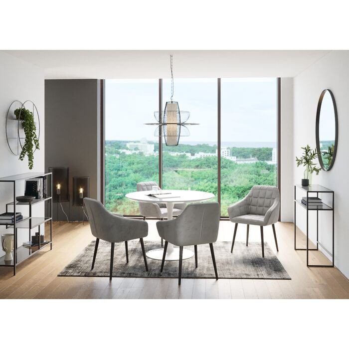 KARE DESIGN Invitation spisebord - hvid fiberglas, metal og tr, rundt (:120)