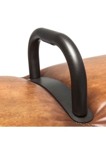 KARE DESIGN Gym Gabby Bank - braunes Kuhfell und Stahl (153cm)