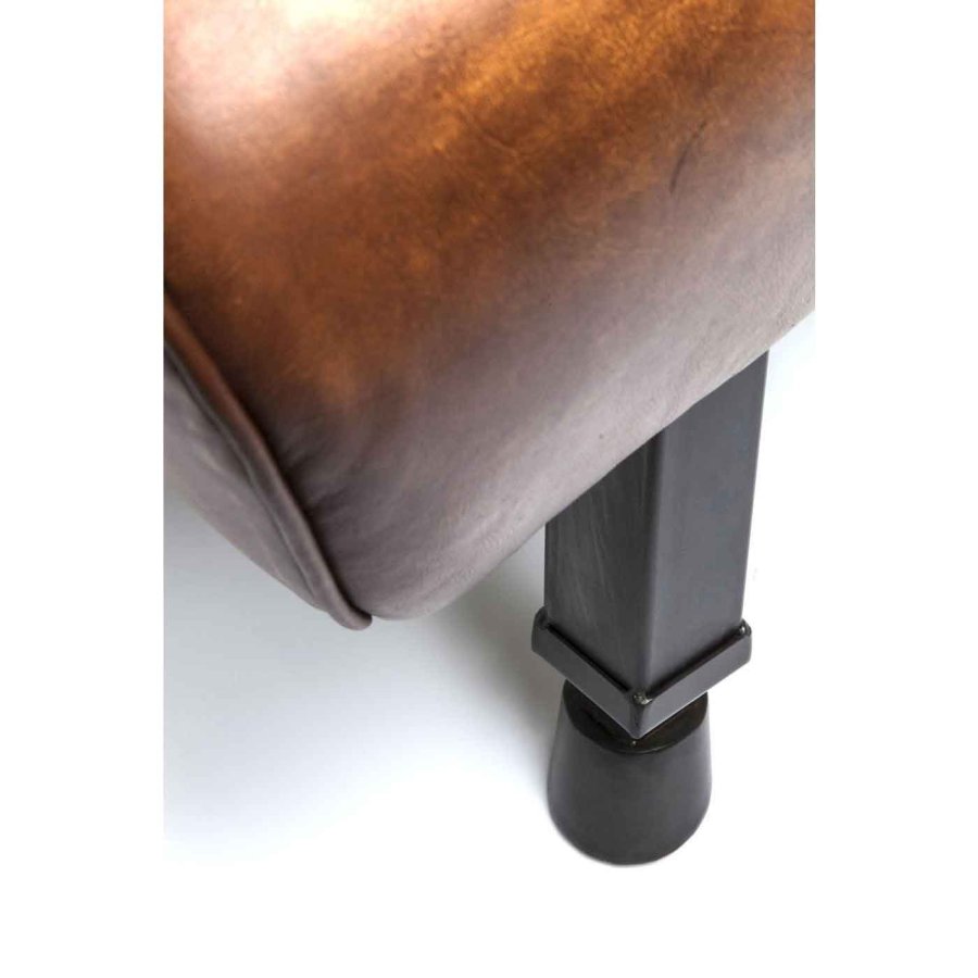 KARE DESIGN Gym Gabby Bank - braunes Kuhfell und Stahl (153cm)