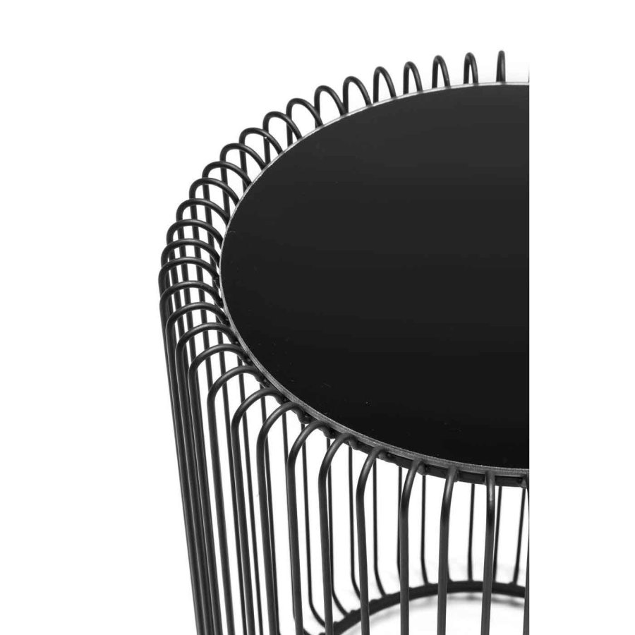 KARE DESIGN Wire sidebord - sort glas og sort stl (st af 2)