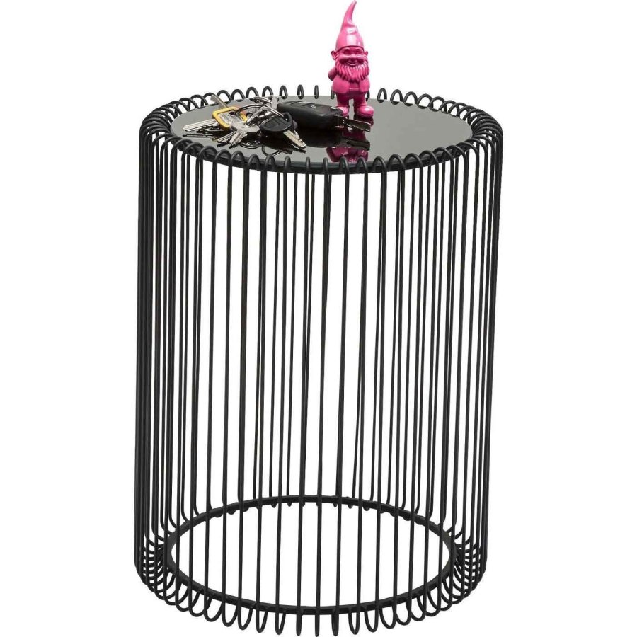 KARE DESIGN Wire sidebord - sort glas og sort stl (st af 2)