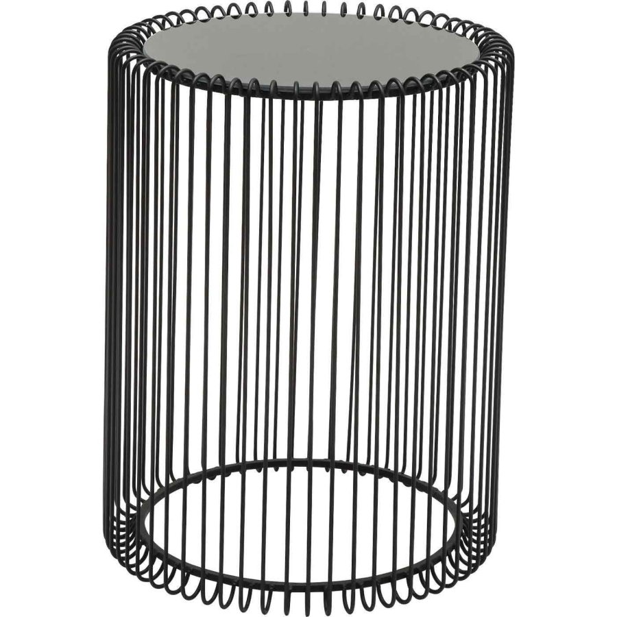 KARE DESIGN Wire sidebord - sort glas og sort stl (st af 2)