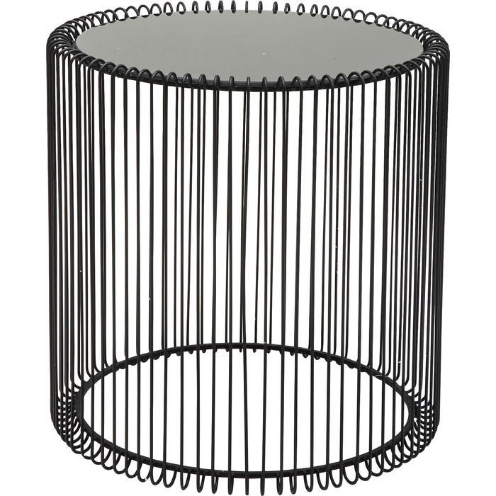 KARE DESIGN Wire sidebord - sort glas og sort stl (st af 2)