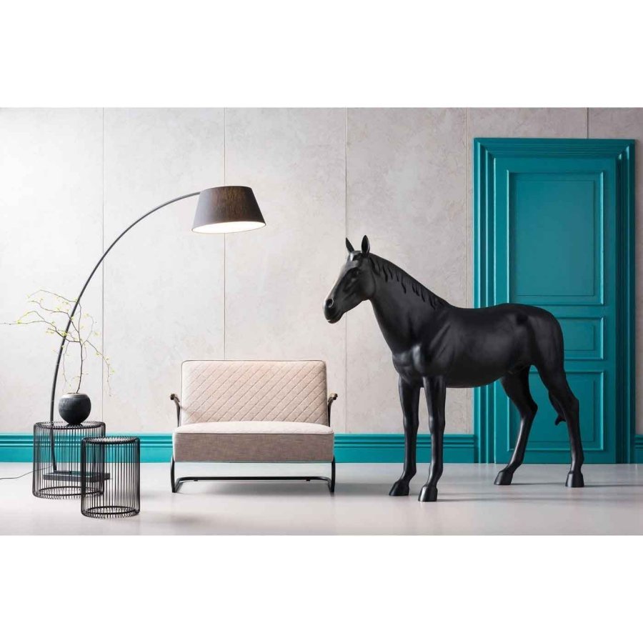 KARE DESIGN Wire sidebord - sort glas og sort stl (st af 2)