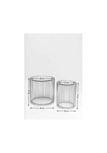 KARE DESIGN Wire sidebord - sort glas og sort stl (st af 2)