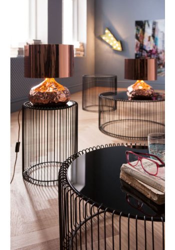 KARE DESIGN Wire sidebord - sort glas og sort stl (st af 2)