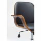 KARE DESIGN Patron Walnut kontorstol - sort polyester/valnddebrunt finér, m. armln og hjul