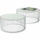 KARE DESIGN Wire White sofabord - hvidt glas/stl, rundt (2/st)