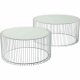 KARE DESIGN Wire White sofabord - hvidt glas/stl, rundt (2/st)