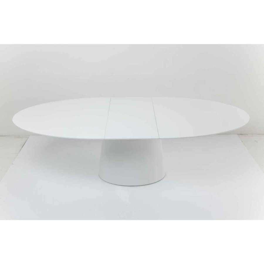 KARE DESIGN Extension Benvenuto ovalt spisebord - hvit hyglans tre, med sommerfugltopp (200(50)x110)