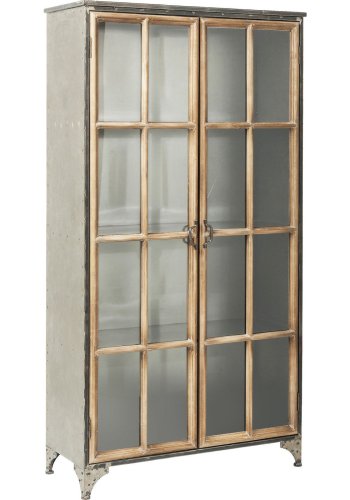 KARE DESIGN Kontor vitrineskab - klart glas/natur gran og stl, m. 2 lger 