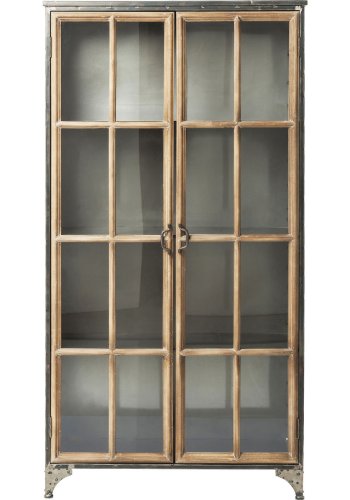 KARE DESIGN Kontor vitrineskab - klart glas/natur gran og stl, m. 2 lger 