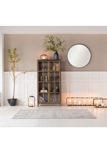 KARE DESIGN Kontor vitrineskab - klart glas/natur gran og stl, m. 2 lger 