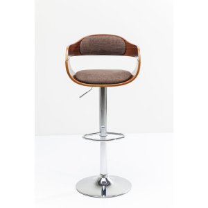 KARE DESIGN Monaco Schoko barkrakk, m. ryggsttte og armlener - brun polyester/valntt finish og kromstl