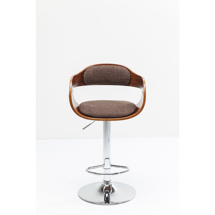 KARE DESIGN Monaco Schoko barkrakk, m. ryggsttte og armlener - brun polyester/valntt finish og kromstl